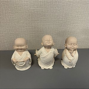 TRIO ESCULTURA BUDA CREME 15CM