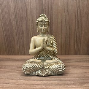 ESCULTURA BUDA DOURADO 24CM