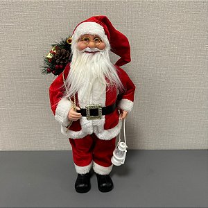 BONECO NATAL PAPAI NOEL COM OCULOS 46CM VERMELHO