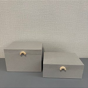 CAIXA EM MDF REVESTIMENTO EM LINHO