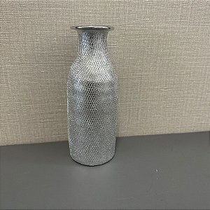 GARRAFA DECORATIVA PRATA TEXTURIZADA