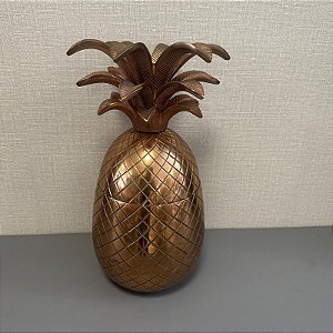 POTE  ABACAXI EM METAL  COBRE G (COM AVARIAS )