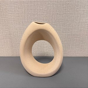 VASO GARRAFA ALIANÇA II BEGE COM TEXTURA 22CM