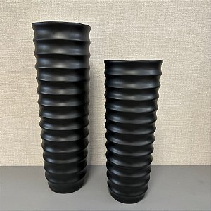 Vaso Luna Preto em Ceramica G51x17cm e M42x16cm