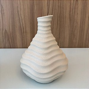 Garrafa Onda II em Ceramica Off white 32x27cm