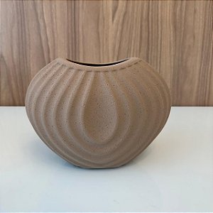 Vaso Harmonia Marrom III em Ceramica 19x17cm
