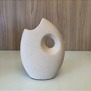 Vaso Garrafa Bege II em Ceramica 16x11cm