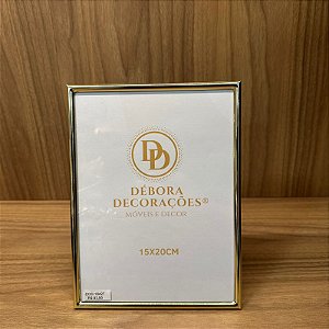 Porta Retrato Dourado em Metal Foto 15X20CM