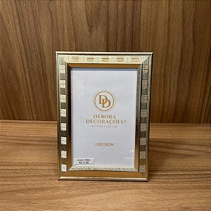 Porta Retrato Dourado em Mdf Foto 10x15cm