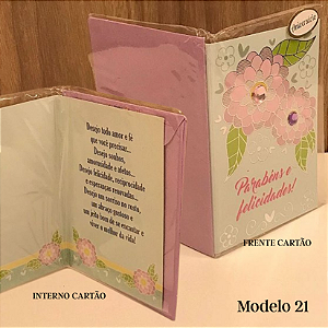 Cartao de Presente com Envelope Pequeno 12x9cm Mod 21 a 34