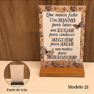 Plaquinha Frases Diversas 16x10x5cm modelo 21 ao 28