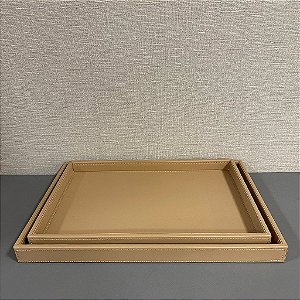 Bandeja Revestida em Pu Bege