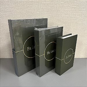 Caixa Livro France Verde P, M e G