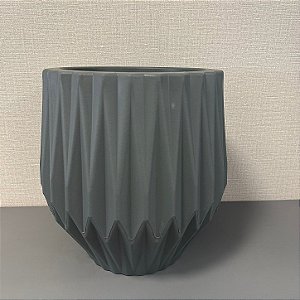 Vaso Redondo Fosco Origami em Polietileno 38cm, 30cm, 22cm