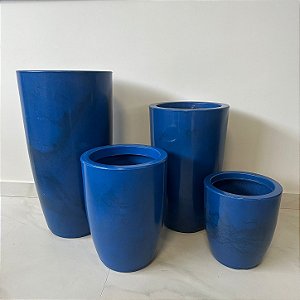 Vaso Coluna Redondo Polido Marmorizado 67cm, 54cm, 40cm, 29cm