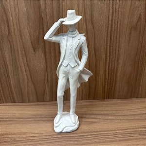 ESCULTURA GENTLEMAN BRANCO 31X15X7 CM