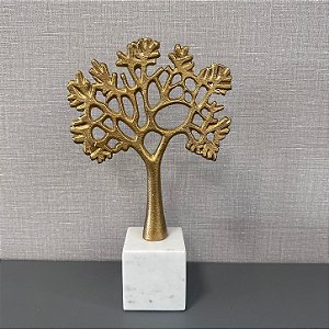 ESCULTURA ARVORE EM MARMORE E METAL