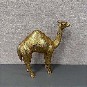 ESCULTURA DROMEDÁRIO EM POLIRESINA DOURADO