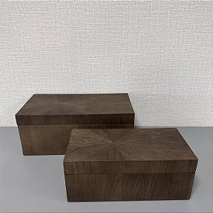 CAIXA EM MDF MARROM G 30,5x15,5cm M 25,5x12,5cm