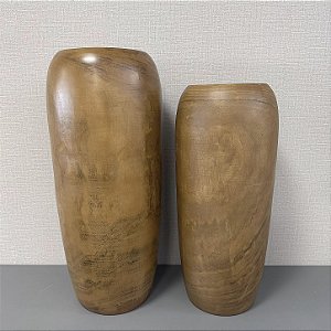 VASO EM MADEIRA G 69X27CM M 61X23CM