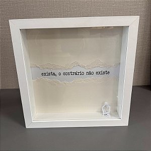 QUADRO COM VIDRO FRASE EXISTA 28,5x28,5cm