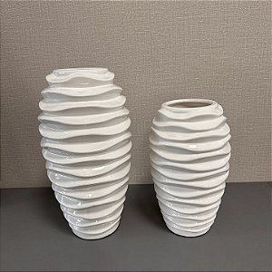 VASO ZEN BRANCO EM CERAMICA G40cm M30cm