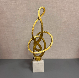 ESCULTURA ABSTRATO DOURADO 60cm