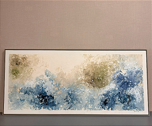 QUADRO ABSTRATO ESPATULADO AZUL E VERDE ALMIR CANVAS 183x83cm