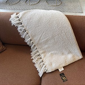 MANTA DECORATIVA OFF WHITE 155x133cm