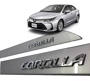 Friso Lateral em Prata Super Nova para Corolla Novo