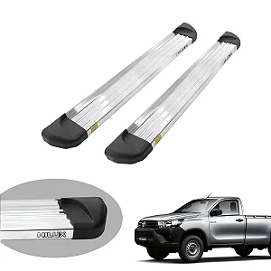 Estribo Alumínio Cromado Plataforma Hilux  Cabine Simples 2016