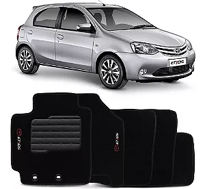 Tapete Personalisado Toyota Etios Sedan/Hatch Preto