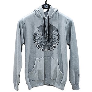 Moletom canguru peluciado B2BR Ocean cinza