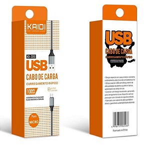 Cabo USB de 1 metro emborrachado carregamento rápido