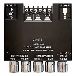 ZK-MT21 Estéreo Placa Amplificador 2.1 Bluetooth 100W