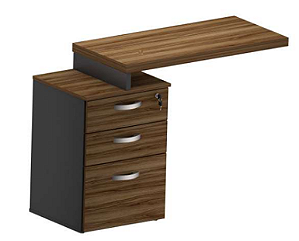 Mesa Em L Com Auxilar Pedestal 2x1