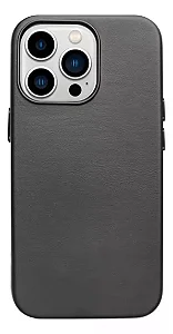 CAPA COURO MAGSAFE IPHONE 13 CINZA