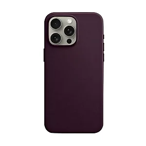 CAPA COURO MAGSAFE IPHONE 12/12 PRO ROXO