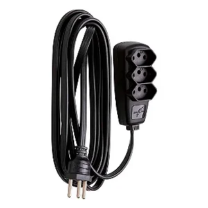 EXTENSAO DANEVA SORT PP 2P/T 10A-250V 10M PRETO REF.DN1914
