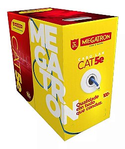 CABO DE REDE CAT5E 100% COBRE MEGATRON AZUL 305M