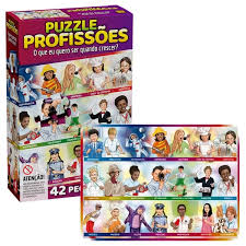 Puzzle Infantil Profissões 48 Peças Grandes