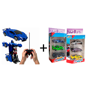 Kit 3 carrinhos com Carrro Robo