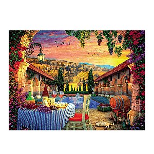 Mini Quebra Cabeça 500 Peças Entardecer na Vinícola  Puzzle 500 Pçs