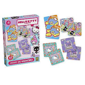 Jogo da Memoria Hello Kitty e Amigos 54 Peças Kuromi Keroppi Chococat e Muito Mais!