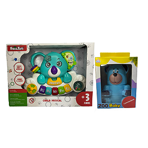kit Bebê Buba Coala Musical e Urso Baby Zoo