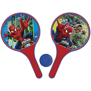 Frescobol Homem Aranha Spider Man Ultimate Kit 2 Raquetes e 1 Bola
