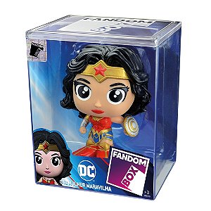 Boneco Vinil Mulher Maravilha Liga da Justiça DC Fandom Box Colecionável