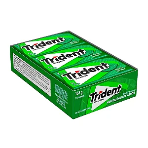 Chiclete Trident Menta Sem Açúcar 8g - Caixa com 21 Unidades