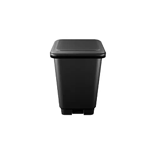 Lixeira 100,0L Plástico C/Pedal Preto Vienna