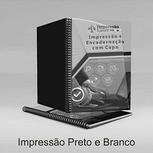 Apostila Encadernada 100 Folhas c/ Capa - Impressão Preto e Branco